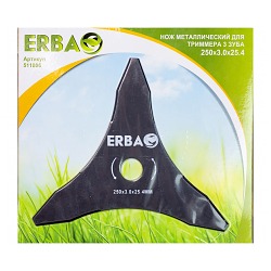 Нож для триммера ERBA 250х3,0х25,4мм  3 зуба