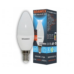 Лампа светодиод BRAWEX B35 свеча 7Вт Е14 4000К