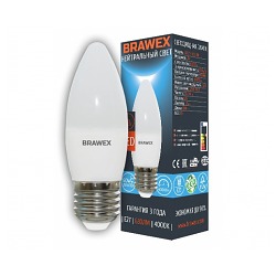 Лампа светодиод BRAWEX B35 свеча 7Вт Е27 4000К